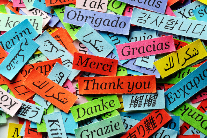 Danke in vielen verschiedenen Sprachen